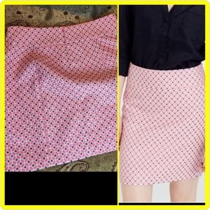 Ann Taylor Pink Blue Dimond Jacquard Skirt Size 6